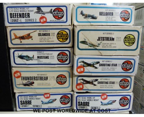 Ten Airfix 1:72 scale model aircraft kits, all in original boxes