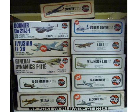 Eleven Airfix 1:72 scale model aircraft kits, all in original boxes