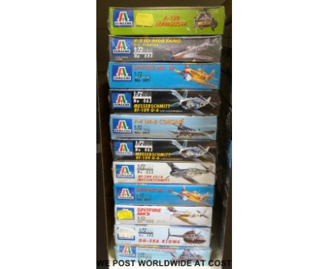 Eleven Italeri 1:72 scale model aircraft kits, all in original boxes, all unopened and sealed