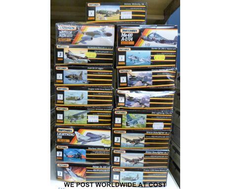 Seventeen Matchbox 1:72 scale model aircraft kits, all in original boxes