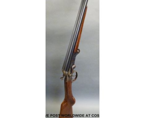 El Chimbo Spanish .410 side by side shotgun with double trigger and folding 27.5 inch barrels, overall length 108cm, serial n