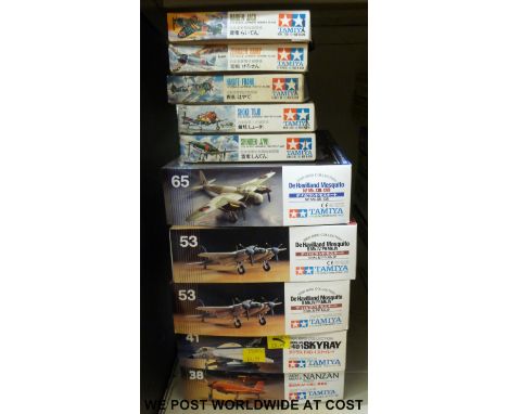 Ten Tamiya 1:72 scale model aircraft kits, all in original boxes. 