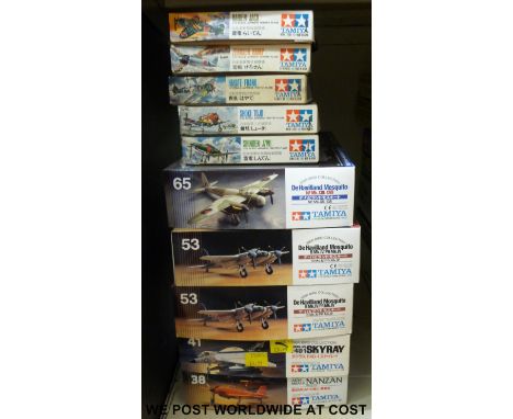 Ten Tamiya 1:72 scale model aircraft kits, all in original boxes. 