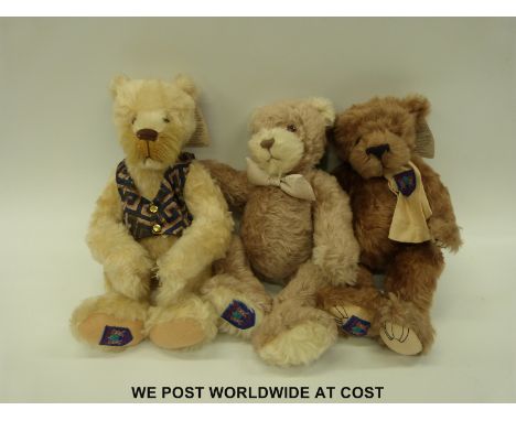 Three Merrythought teddy bears (each approximately 45cm tall)