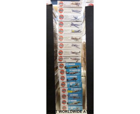 Seventeen Airfix 1:72 scale model aircraft kits, all in original boxes, all unopened and sealed