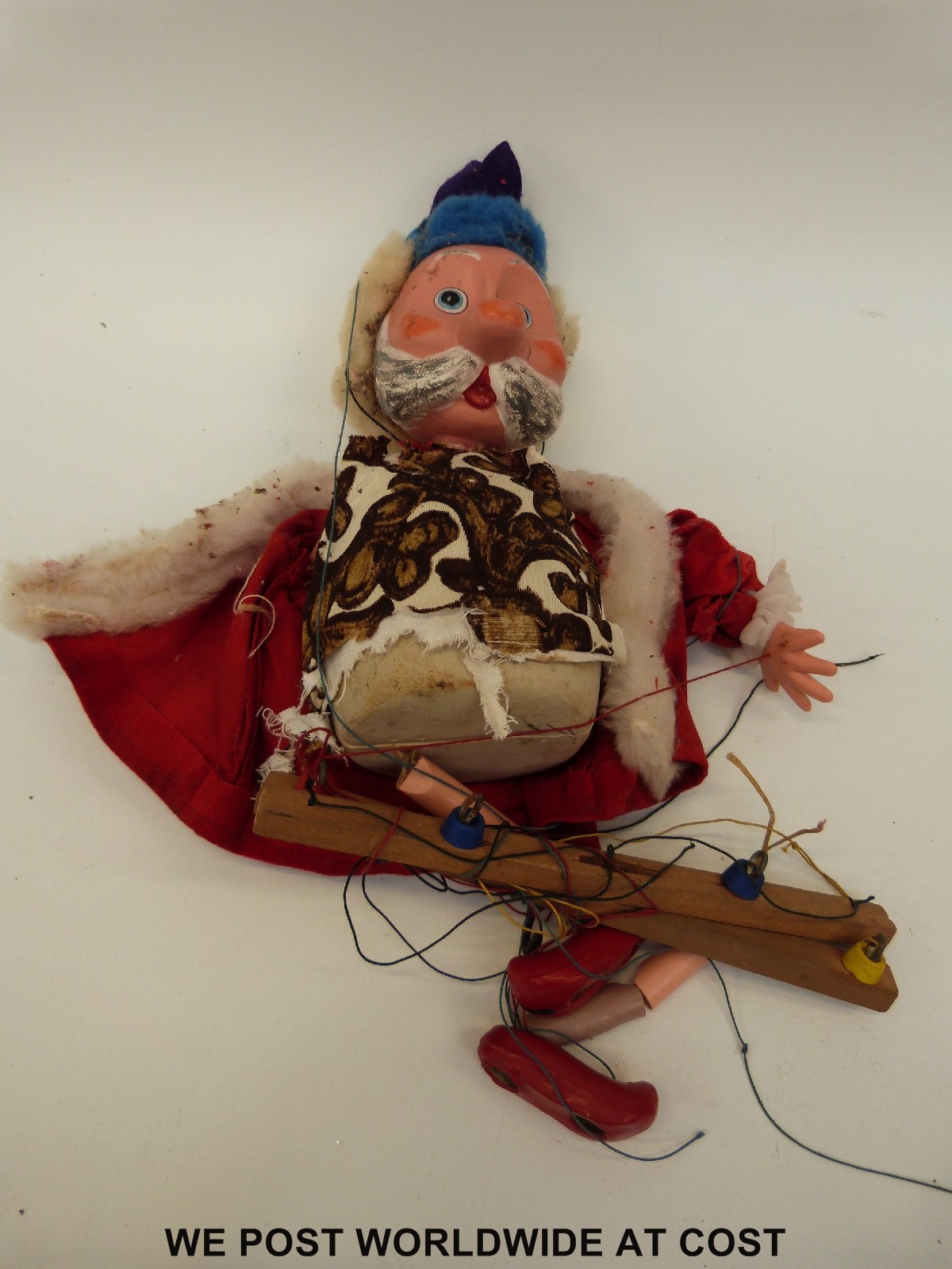 Three Pelham puppets Baby Dragon, Perky and the King, one in original box