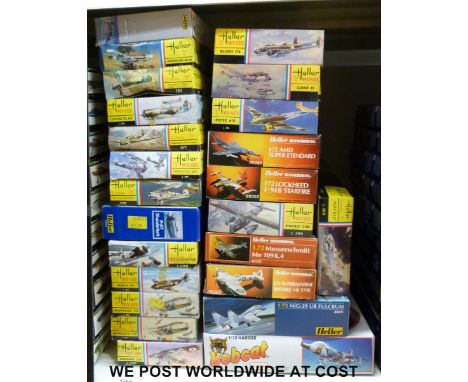 Twenty-four Heller 1:72 scale model aircraft kits, all in original boxes.