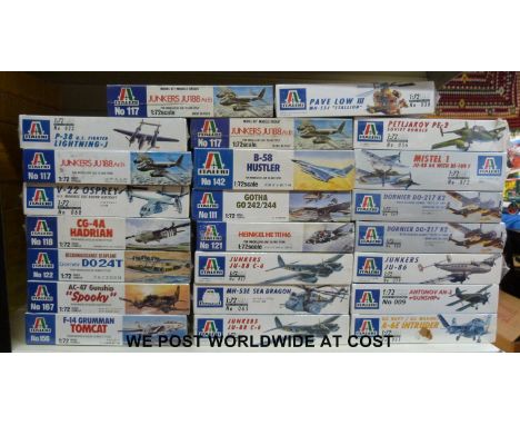 Twenty-three Italeri 1:72 scale model aircraft kits, all in original boxes, all unopened and sealed