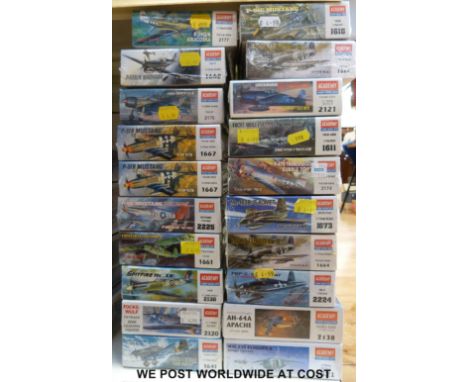 Twenty Academy Minicraft 1:72 scale model aircraft kits, all in original boxes, all unopened and sealed. 