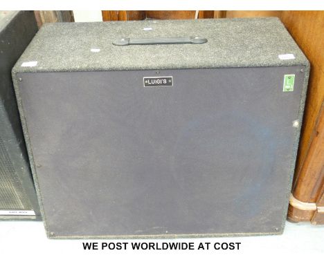 A floor mounting twin speaker labelled Luigi's 2x12", 5.30 HMS possibly suitable for "fold-back" stage use