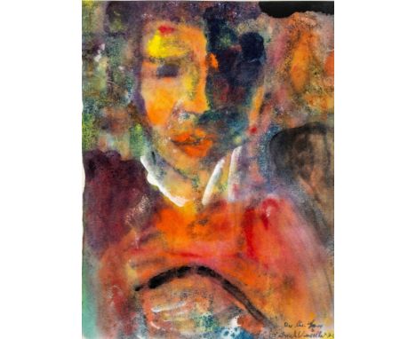 1920 Bad Friedrichstal/Jagstfeld - 1988 Löffingen.  Aquarell. Bildnis eines jungen Mannes. U.r. sign. u. 70(19) dat.  28 x 21