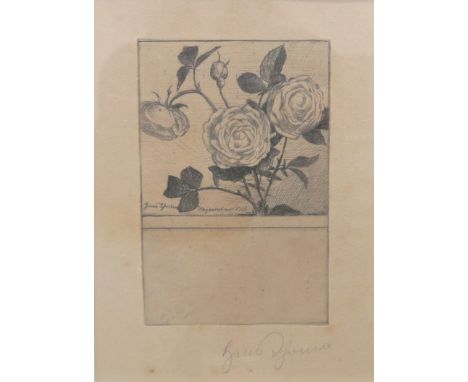 1839 Bernau - 1924 Karlsruhe. Radierung. Septemberrosen. U.r. mit Bleistift sign. In der Pl.  bet., sign. u. 1913 dat. (Gebr.