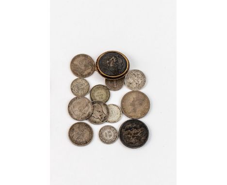 Baden: 2 x 2 Mark 1906 Goldene Hochzeit (einmal gefasst), Si.  900, 22,2 g. Belgien: 1 Franc 1880, 2 Francs 1911, Si. 835,  i