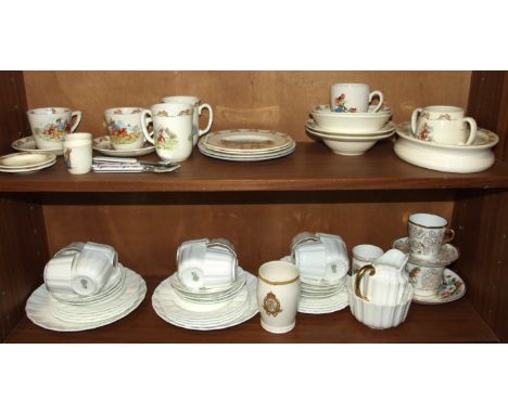 A collection of Royal Doulton 'Bunnykins' children's ceramic ware, approximately 17 pieces and other miscellaneous ceramics a