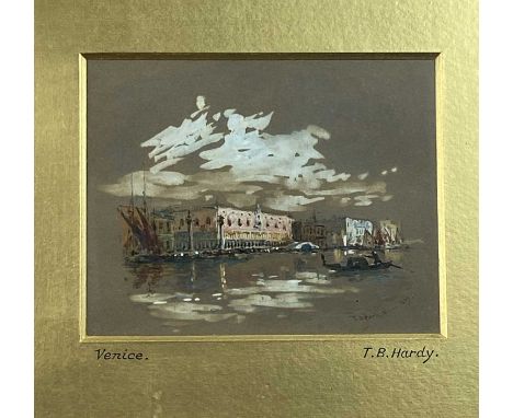 Thomas Bush Hardy RBA (1842-1897) Venice, The Doge's Palace, signed lower right, 1879, watercolour, 9 x 11.5 cm, frame 22 x 2