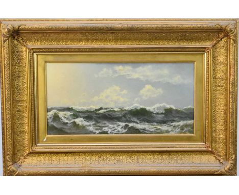Walter Shaw (19th Century) Seascape, signed lower right, oil on canvas, 1899, 20 x 40 cm, frame 42 x 62 cm
Provenance: collec