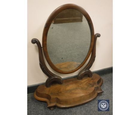A Victorian mahogany toilet mirror, width 71 cm.