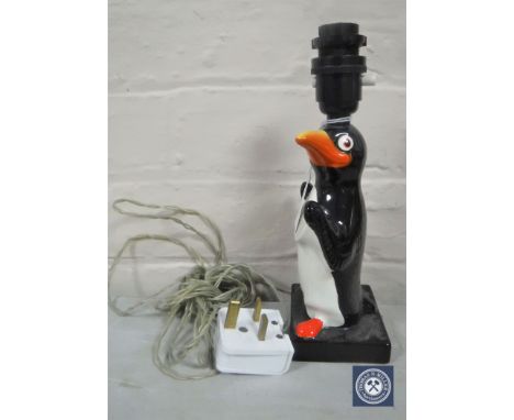 A Carlton ware hand-painted penguin table lamp