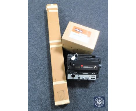 A Eumig 824 projector, boxed Gnome classic projector, projector screen 
