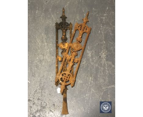Six antique cast iron railing posts 