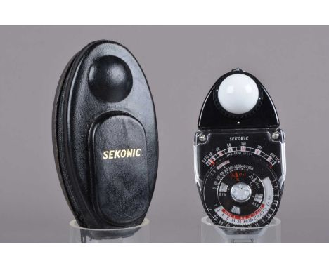 A Sekonic Studio Deluxe L-398 Light Meter, VG, meter responsive, with case, manual, in maker's box