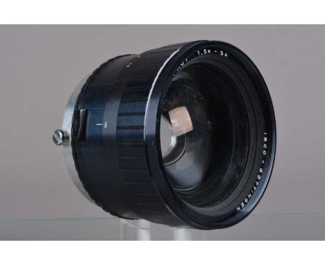 An Isco Gottingen Iscorama Anamorphot 1.5x-54 Anamorphic Lens, barrel G, some light scratches and wear, elements P-F, fungus