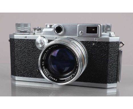 A Canon IVSB (IVS2) Rangefinder Camera,  serial no 138637, E.P. export model, body G-VG, some light scratches to base, shutte