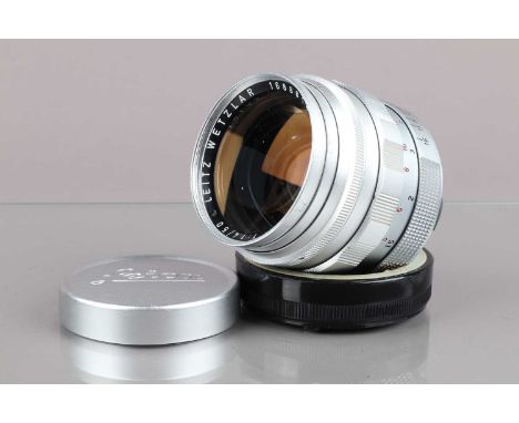 A Leitz Wetzlar 50mm f/1.4 Summilux M Lens, serial no 1688814, 1959, first version, barrel G, light wear around filter ring, 