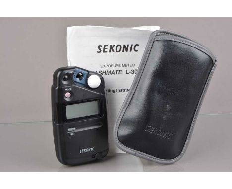 A Sekonic Flashmate L-308B Digital Light Meter,  powers up, appears to function as should, G-VG, in Sekonic case