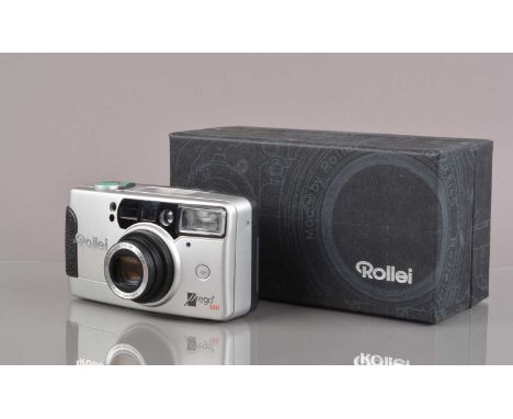 A Rollei Prego 140 Compact Camera, powers up, shutter working, flash working, self-timer working, with strap, in case, with s