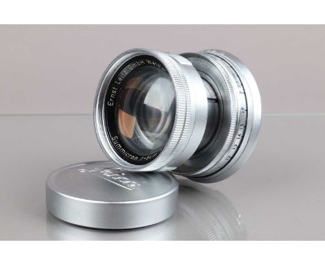 A Leitz Wetzlar 5cm f/2 Summicron M Lens, serail no 1169481, 1954, first version, collaspible, barrel G, light wear,  element