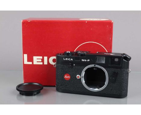 A Leitz Canada M4-P Camera Body, black, serial no 1548159, 1981, shutter working, occasionally fast on 1 and ½ second, body V