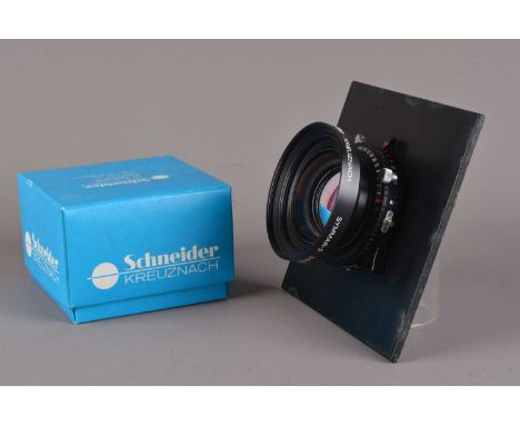 A Schneider Kreuznach Symmar-S 210mm f/5.6 MC Lens, serial no 14199101, in Copal no 1 shutter, shutter working, barrel G-VG, 