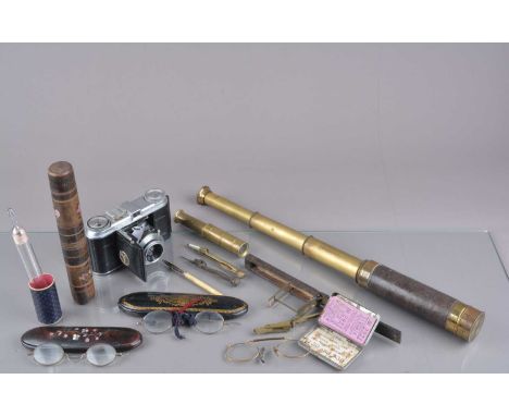 Lot 32 - A 19th century lacquered brass telescope by