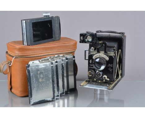 A Newman and Guardia Sibyl Vitesse 2½ x 3½ Folding Plate Camera,  Patent no 271330, Rd no 604414, shutter working, body G, so