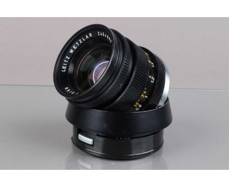 A Leitz Wetzlar 50mm f/2 Summicron M Lens, serial no 2454988, 1970, third version, barrel G-VG, light wear, elements F-G, som