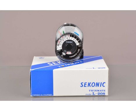 A Sekonic Twinmate L-208 Light Meter, working, VG, with manual, in Sekonic soft case and maker's box