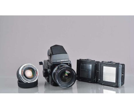A Zenza Bronica SQ-Ai Camera, serial no 1500995, shutter working, body G-VG, slight wear, with Zenzanon-PS 50mm f/3.5 lens, s