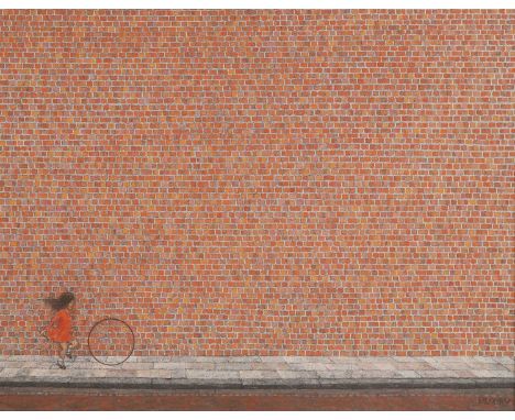 ▲ Jonas Plosky (1940-2011) 'Little Girl with Hoop'signed 'PLOSKY' l.r., oil on board71 x 91cmCondition ReportFramed: 87x 107c