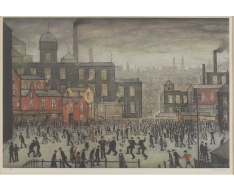 ▲ Laurence Stephen Lowry RA (1887-1976) 'Our Town'offset lithograph in colours, signed 'L. S. Lowry' in pencil l.r., numbered