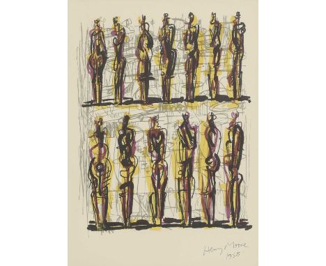 ▲ Henry Moore OM CH FBA (1898-1986) 'Thirteen Standing Figures', 1958 (Cranmer 41)lithograph in colours, signed 'Henry Moore'