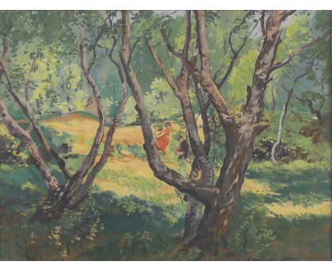 ▲ John Hodgson Lobley (1878-1954) 'On Wimbledon Common'signed and dated 'J. Hodgson Lobley 1929' l.r., also signed and inscri