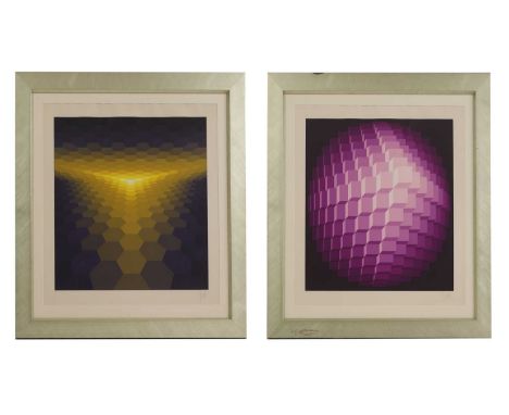 ▲ Jean-Pierre Vasarely ('Yvaral') (French, 1934-2002) Untitledtwo screenprints in colours, both signed 'Yvaral' in pencil l.r