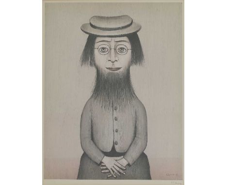 ▲ Laurence Stephen Lowry RA (1887-1976) 'Woman with Beard'offset lithograph in colours, signed 'L S Lowry' in pencil l.r., wi