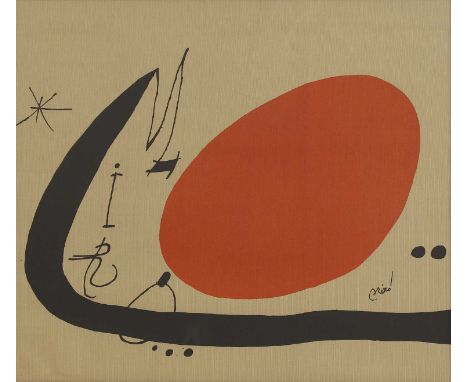 ▲ Joan Miró (Spanish, 1893-1983) 'Ma De Proverbis', 1970lithograph in colours on canvas, signed in the stonevisible 67 x 75cm