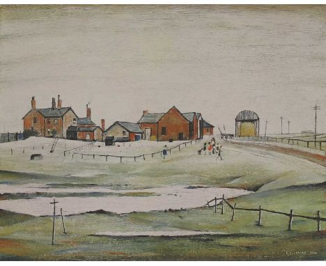 ▲ Laurence Stephen Lowry RA (1887-1976) 'Landscape with Farm Buildings'offset lithograph in colours, 1974, signed 'L. S. Lowr