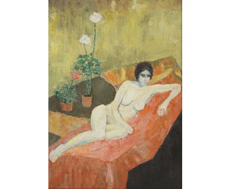 ▲ Stella Steyn (Irish, 1907-1987) A reclining female nudeoil on canvas laid on board63 x 44cmCondition ReportFramed: 73 x 53c