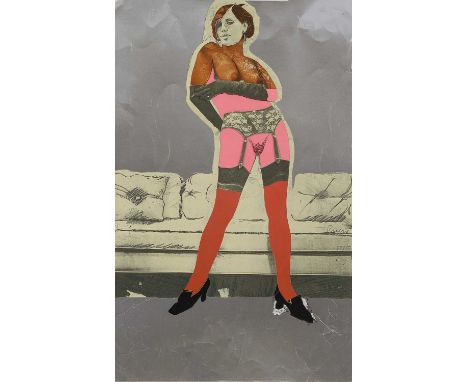 Larry Rivers (American, 1923-2002) 'For Adults Only'offset lithograph and screenprint with collage, 1971, signed 'Rivers' in 