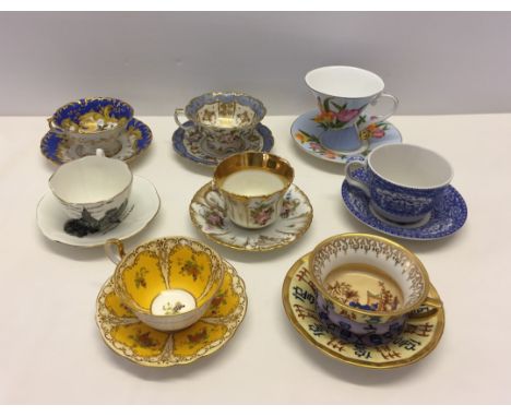 To include an example by Casse Maillard with an oriental design, a Spode Blue Room collection in floral pattern and Aynsley. 