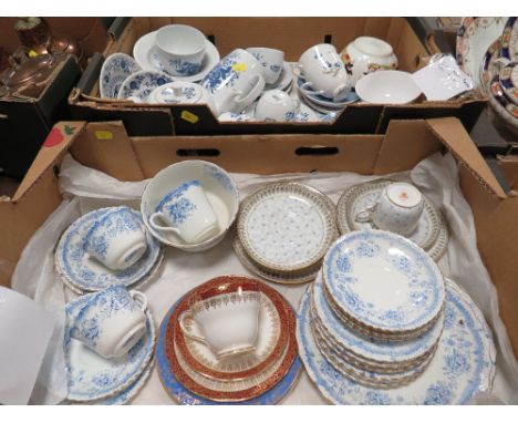 TWO TRAYS OF ASSORTED CERAMICS TO INCLUDE ROYAL WORCESTER RHAPSODY TEAPOT ETC